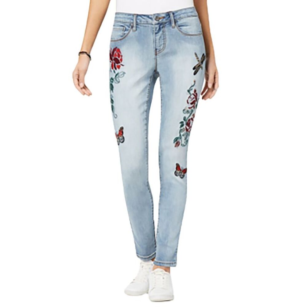 Earl Jeans Embroidered Boyfriend Jeans - Blue 4